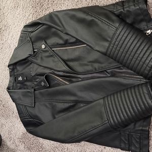 Faux leather jacket black